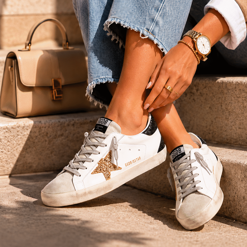 Golden Goose Super-Star Preto Glitter